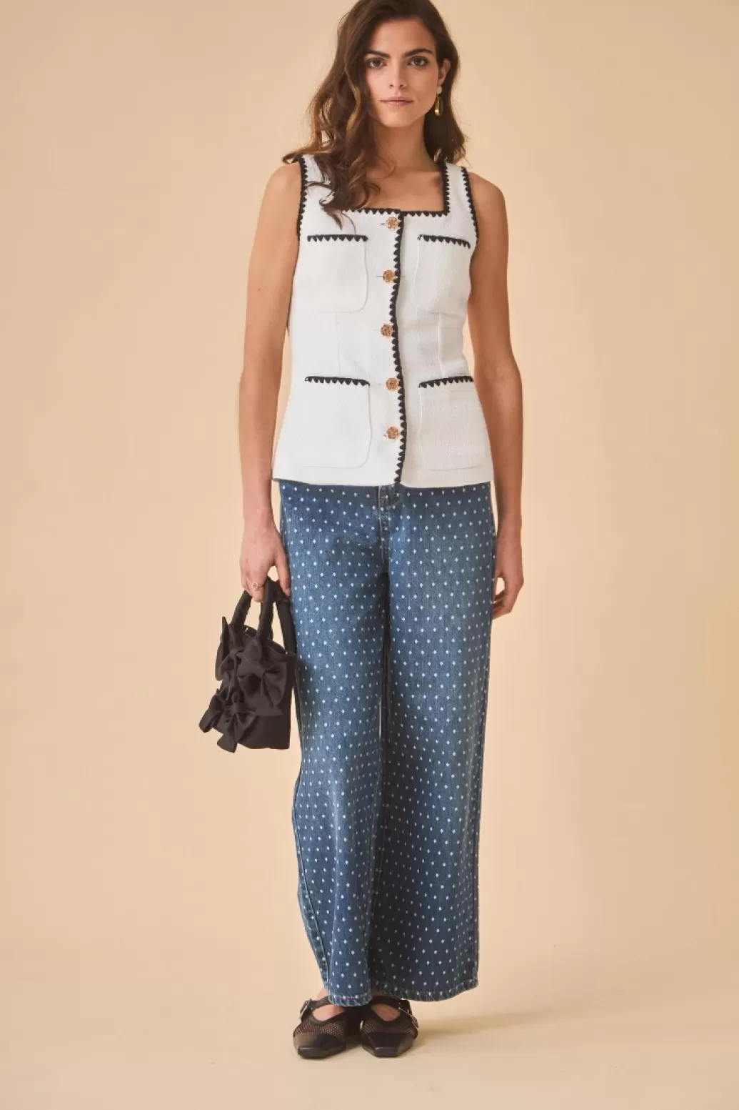 Hot PANTALON ELSA DENIM NEGRO Pants