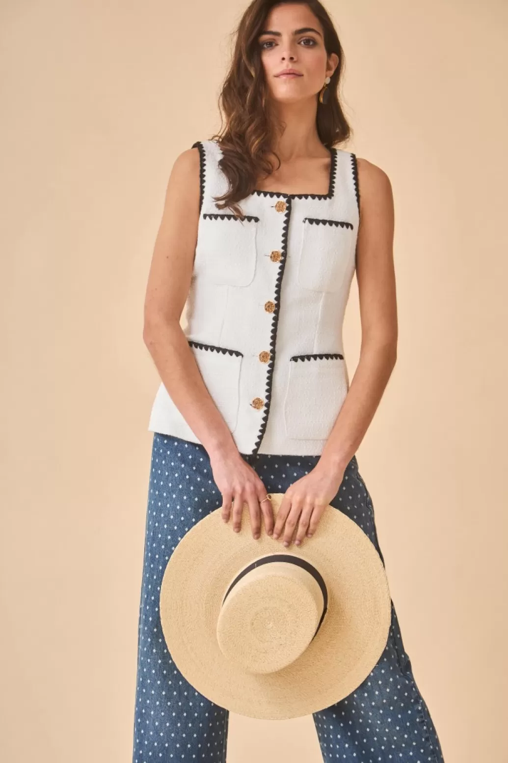 Clearance TOP FIESTA FILBERTA BLANCO Tops