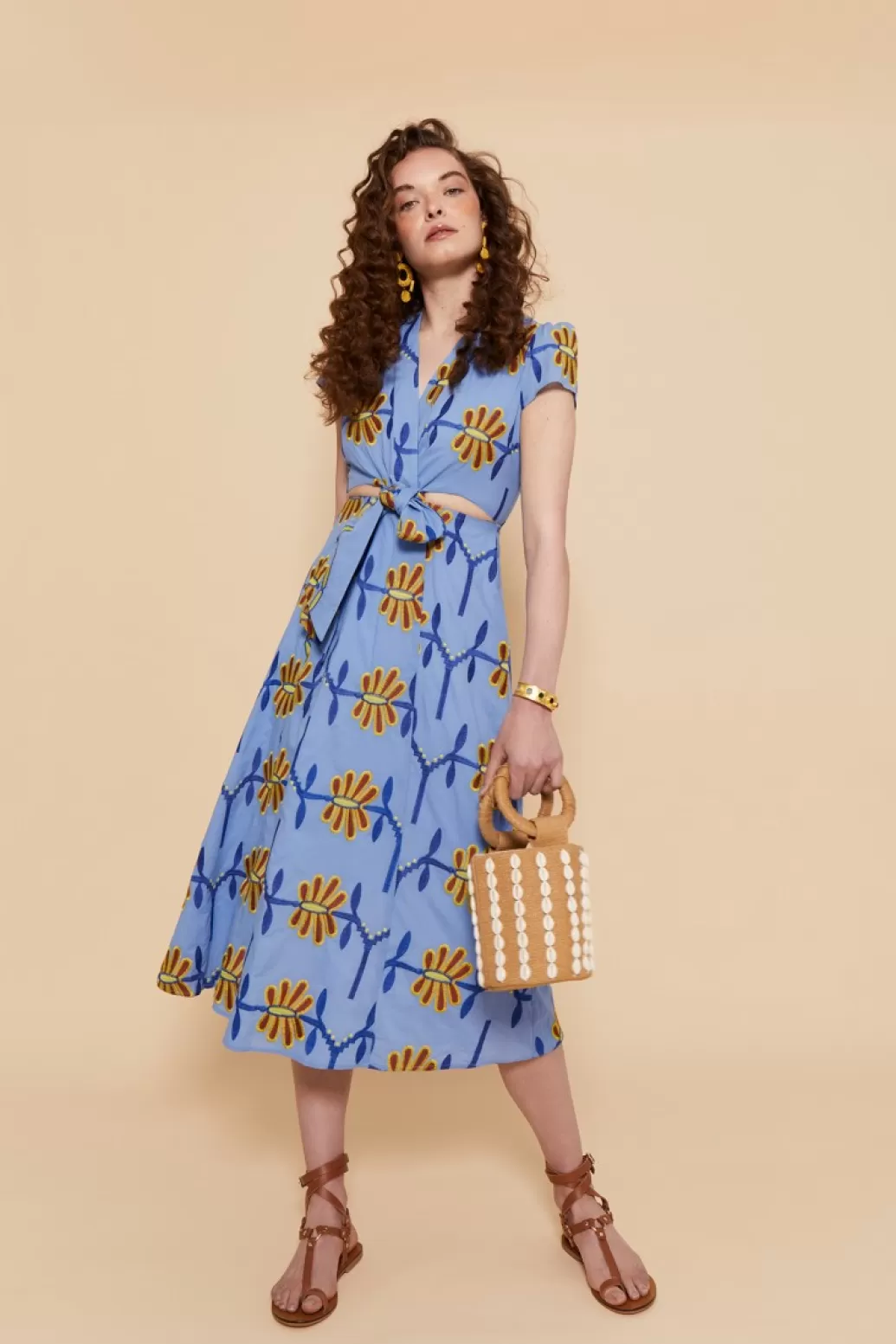Cheap VESTIDO ALBAAZUL FLORES Midi dresses