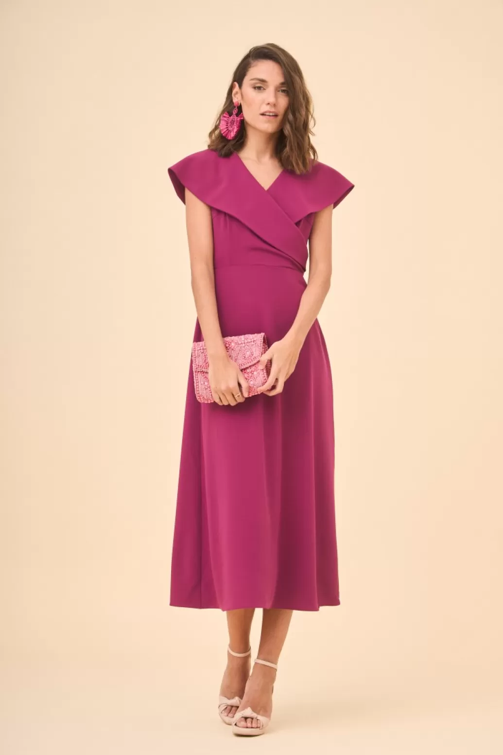 Cheap VESTIDO ATHENEABERENJENA Midi dresses