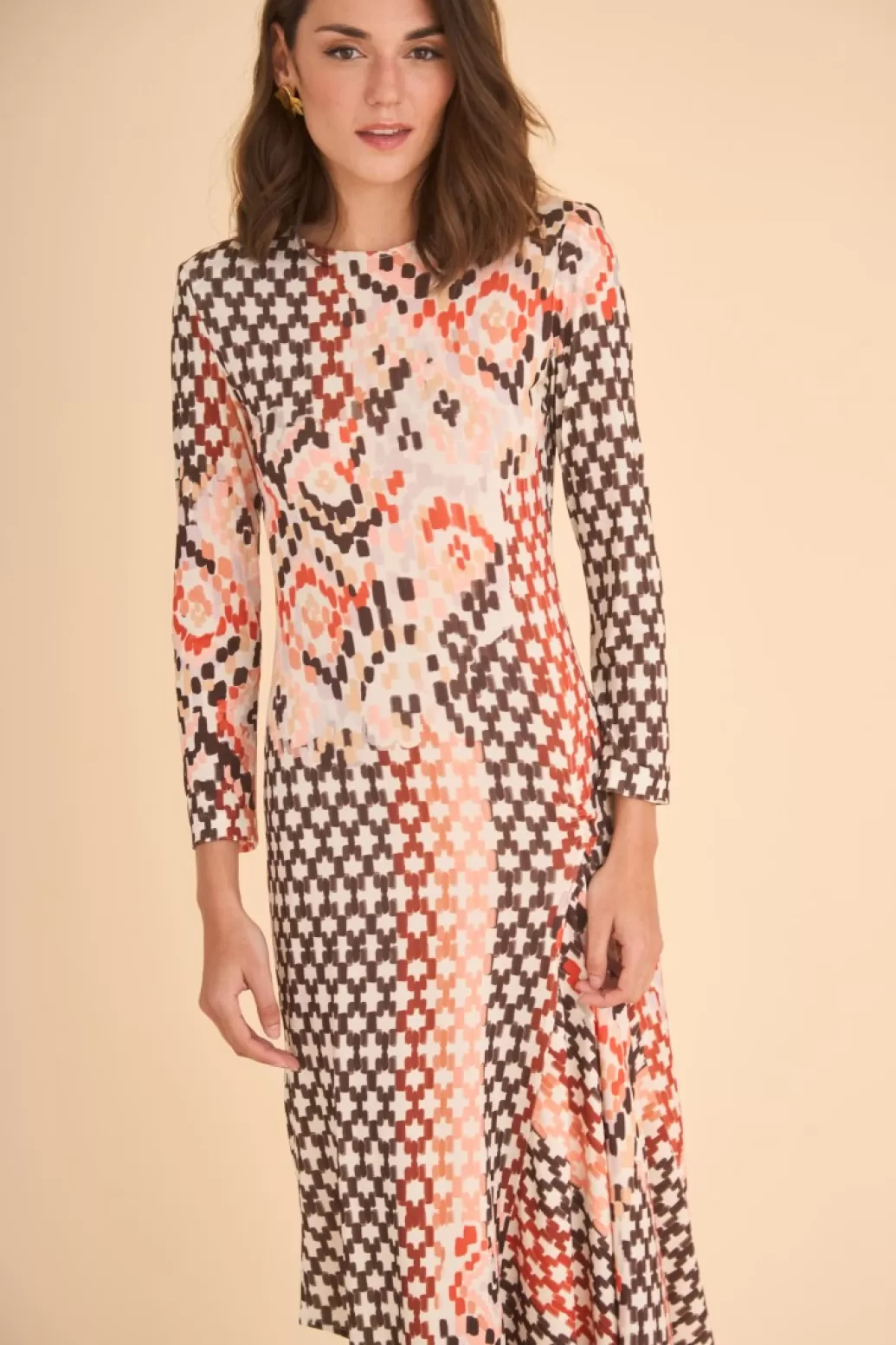Fashion VESTIDO BARKBASMULTICOLOR Midi dresses