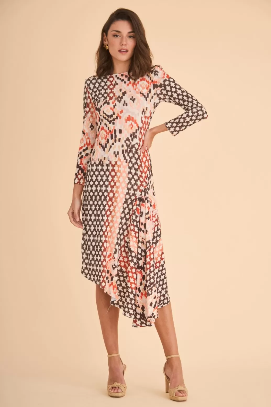 Fashion VESTIDO BARKBASMULTICOLOR Midi dresses