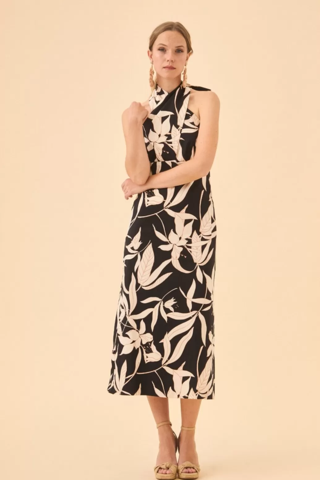 New VESTIDO CATRINBEIGE/NEGRO Midi dresses