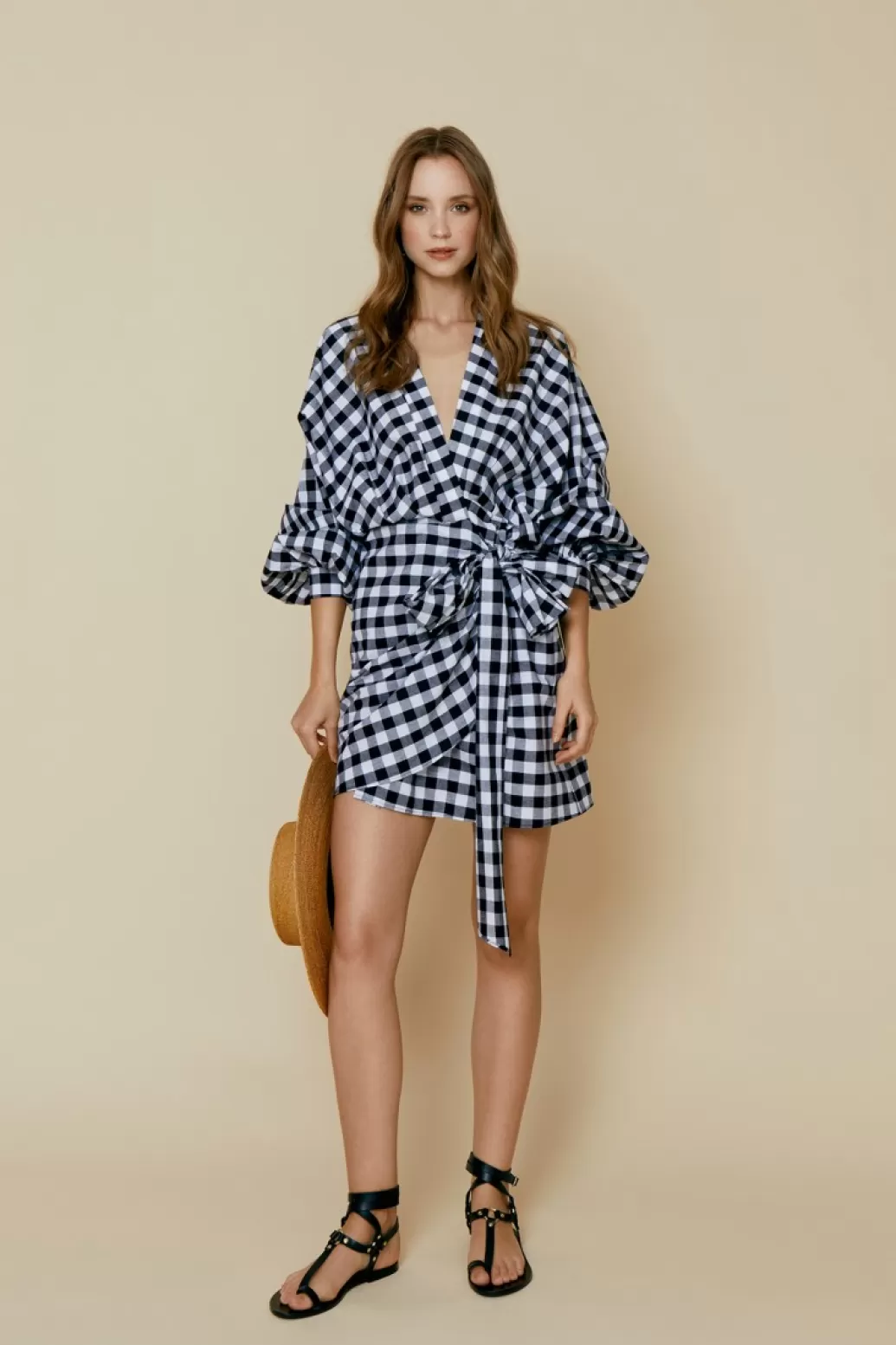 Shop VESTIDO CORTO ELIA CORTOCUADROS NEGROS Dresses