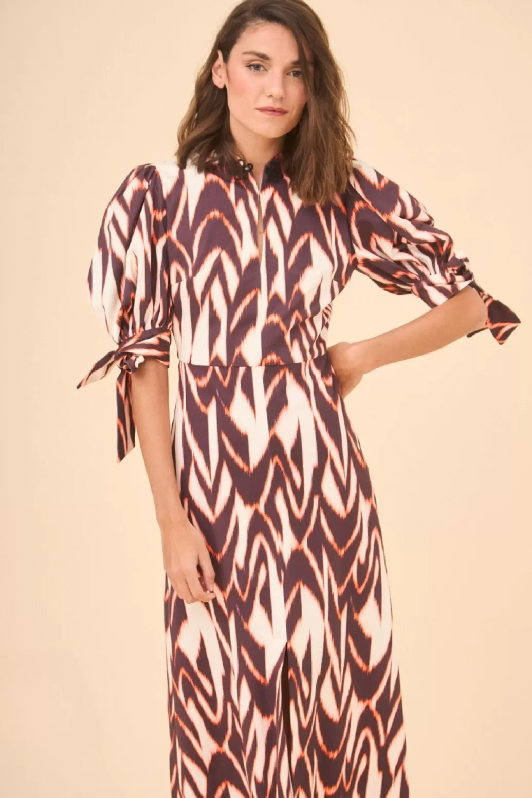 Sale VESTIDO HERVASNARANJA/BEIGE Midi dresses