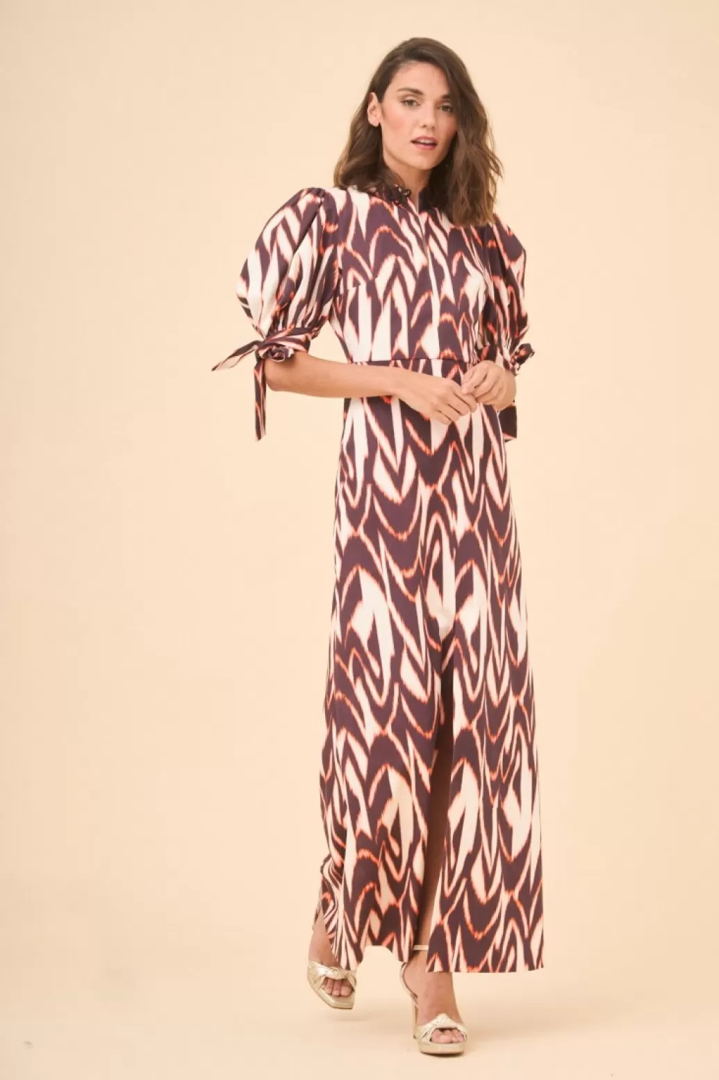 Sale VESTIDO HERVASNARANJA/BEIGE Midi dresses