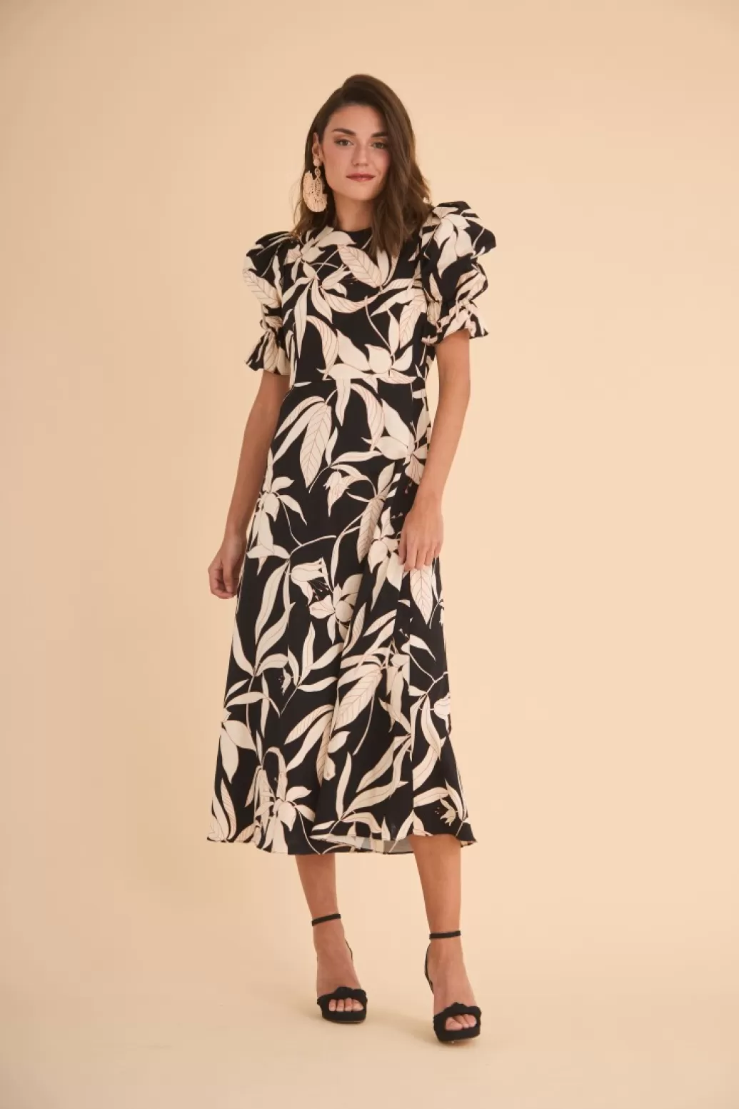 Flash Sale VESTIDO PALOMAESTAMPADO NEGRO Midi dresses