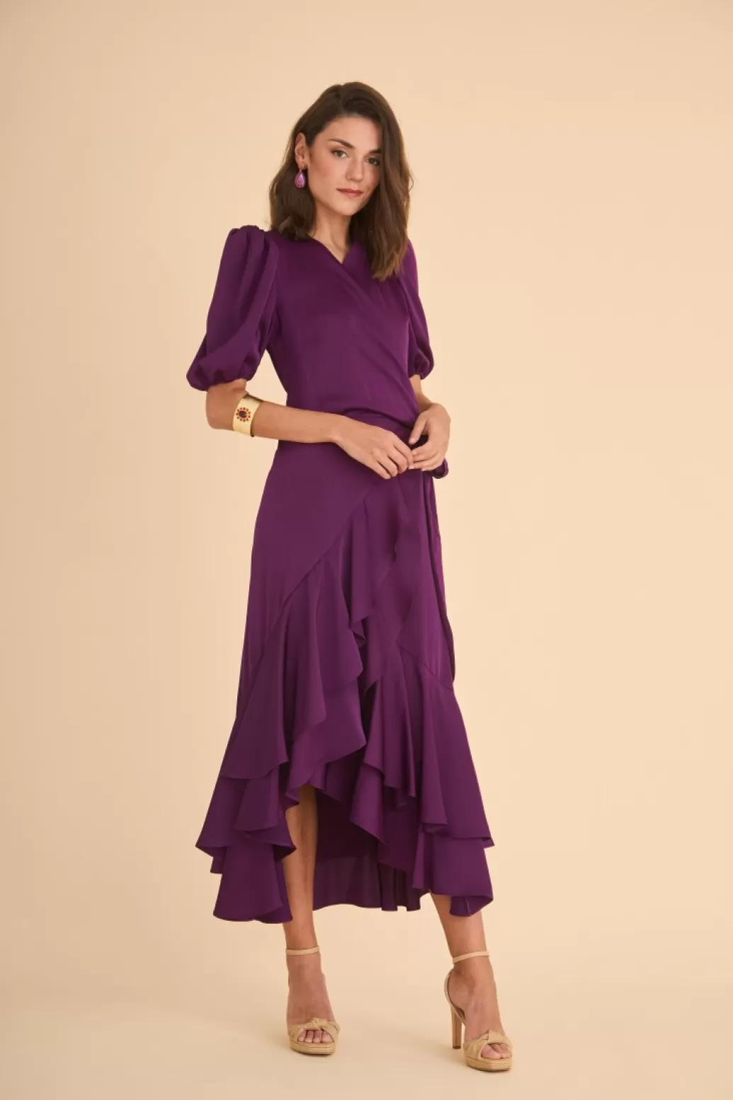 Clearance VESTIDO PLACISBERENJENA Midi dresses