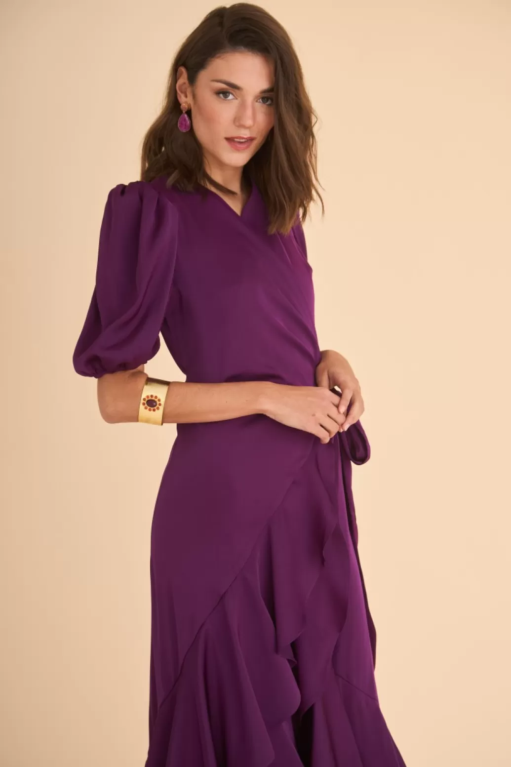Clearance VESTIDO PLACISBERENJENA Midi dresses